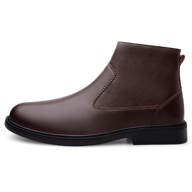 Chaussures en cuir véritable pour hommes, bottes de rinçage en peluche, chaussures d'affaires décont