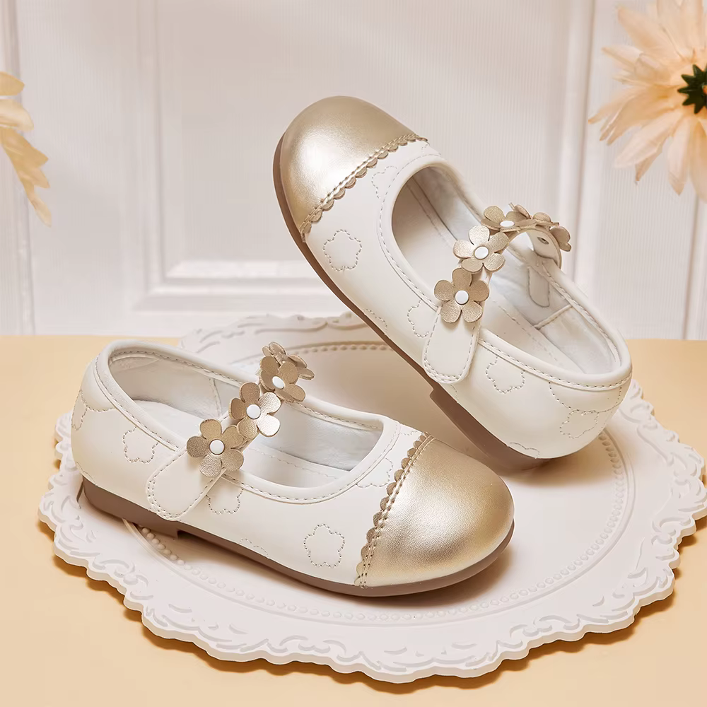 Dave Bella enfants chaussures en cuir automne printemps filles rétro princesse chaussures anti-dérap