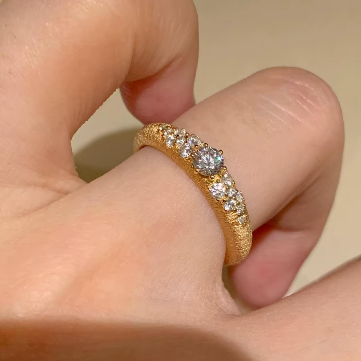 Bagues Vintage en diamant brossé pour femmes, design classique et romantique, léger, luxe, ciel étoi