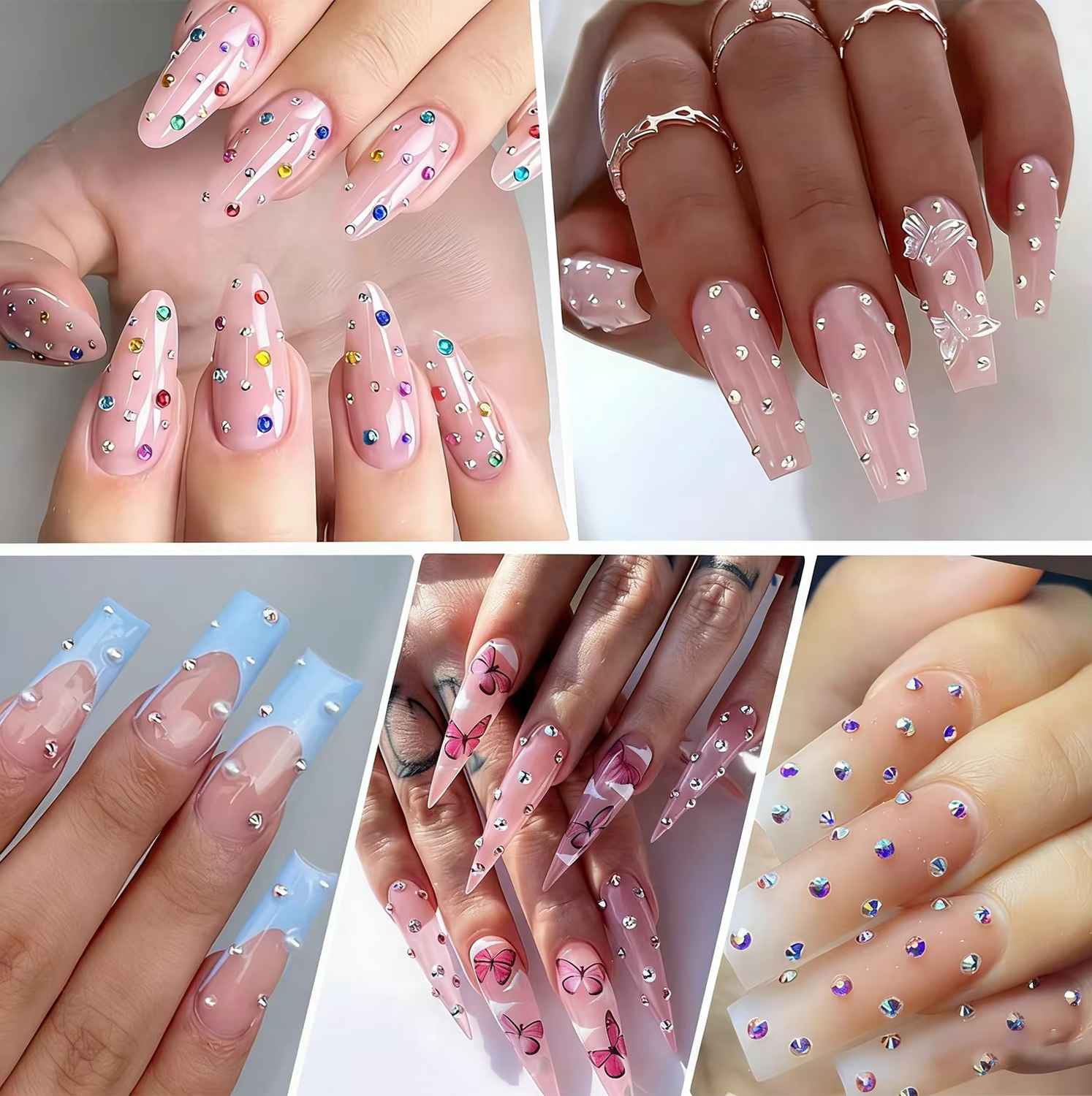 Ensemble de biscuits AB Jelly, 2400 pièces, 2mm, rond, résine, dos plat, paillettes colorées, bricol