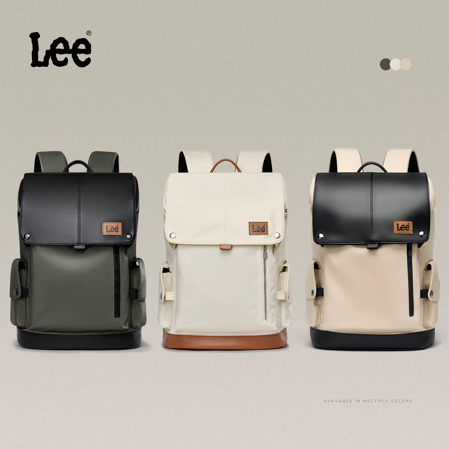 LEE nouveau Style coréen sac à dos en cuir à rabat femmes hommes grande capacité affaires banlieue v