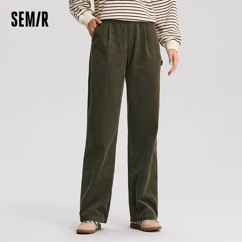 Semir pantalons décontractés femmes velours côtelé coton pantalon à jambes larges 2025 nouveau hiver