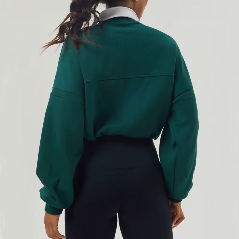 Sweat-shirt à manches longues pour femme, haut de course surdimensionné, vêtements d'entraînement fé