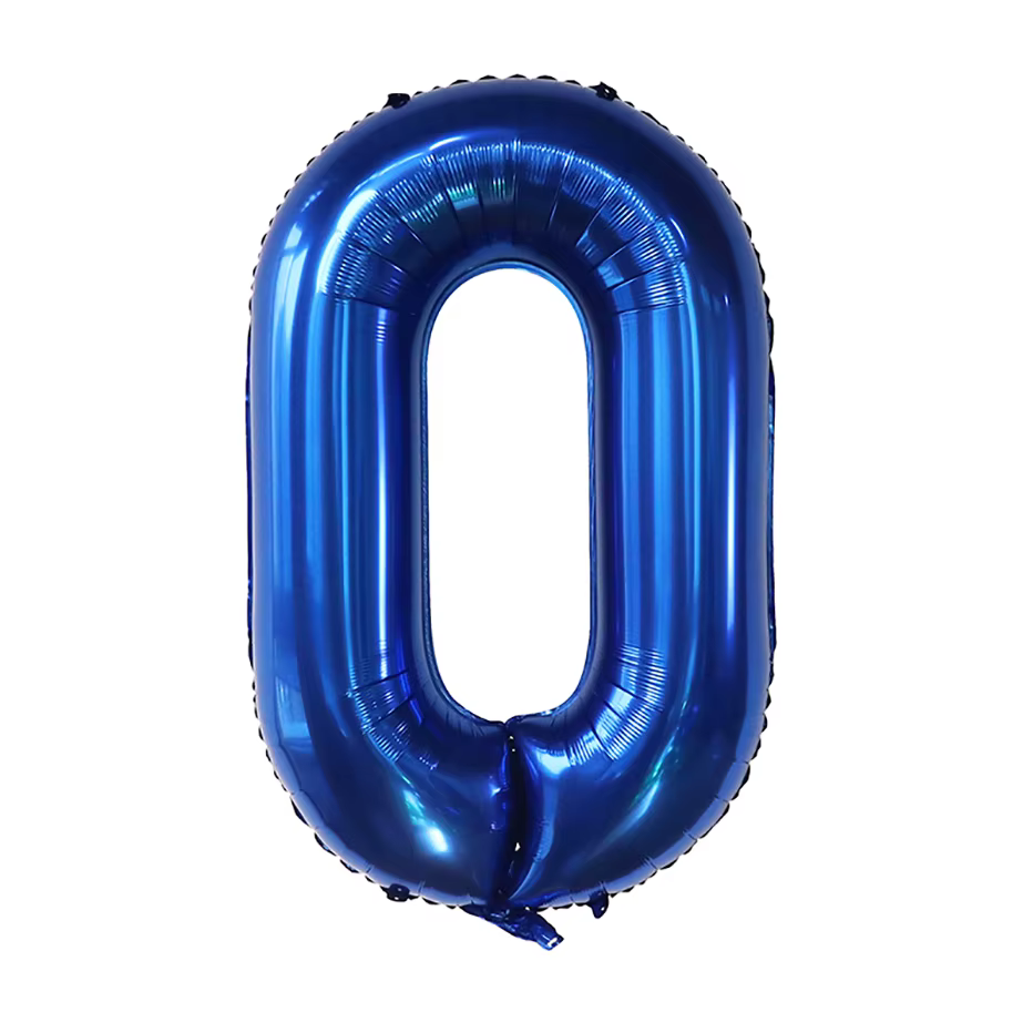 Ballon en aluminium bleu foncé de 40 pouces 0-9 Globos numériques pour enfants, décoration de fête d