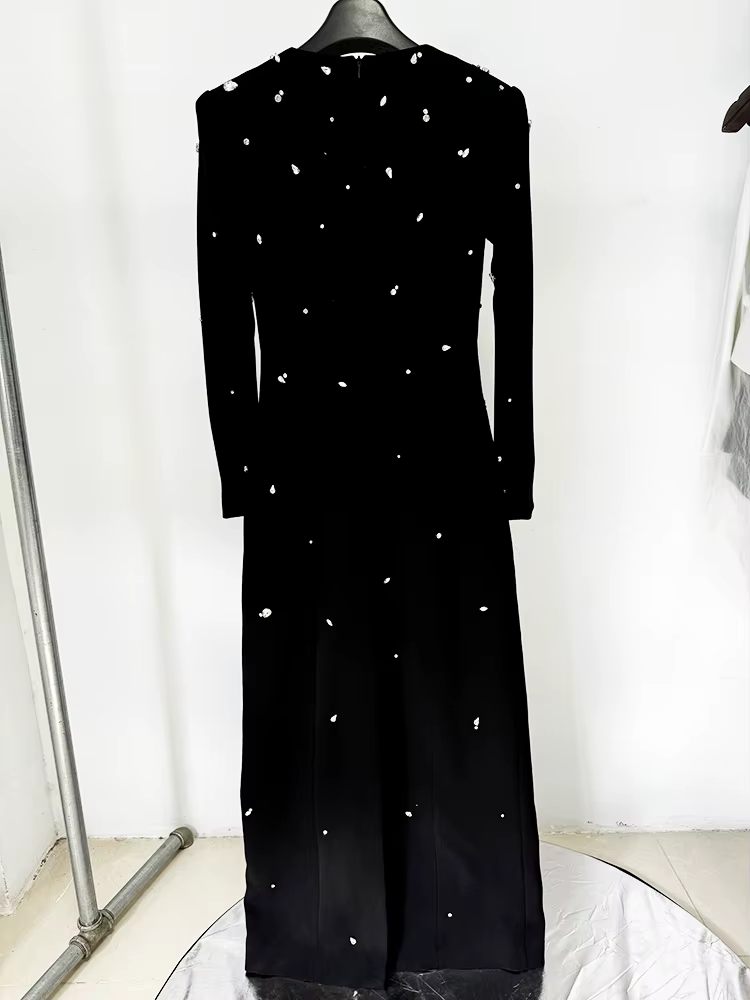 Robe longue maxi pour femme, de haute qualité, nouvelle collection 2026, design de créateur, ornée d