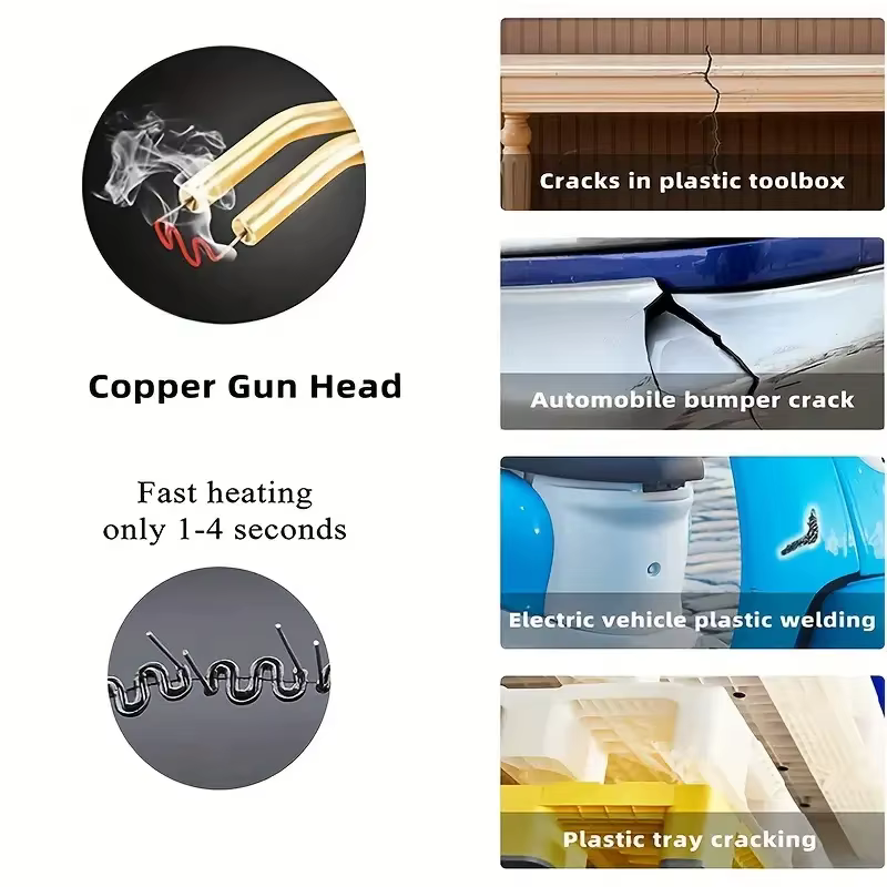 Pistolet à souder pour plastique, Machine à souder pour pare-chocs de voiture avec 4 Types d'agrafes