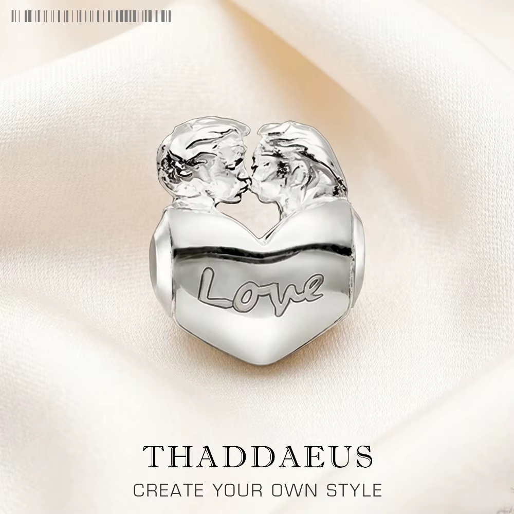 Perles Kissing Lovers coeur nouveau 925 en argent Sterling breloque Europe bijoux accessoires cadeau