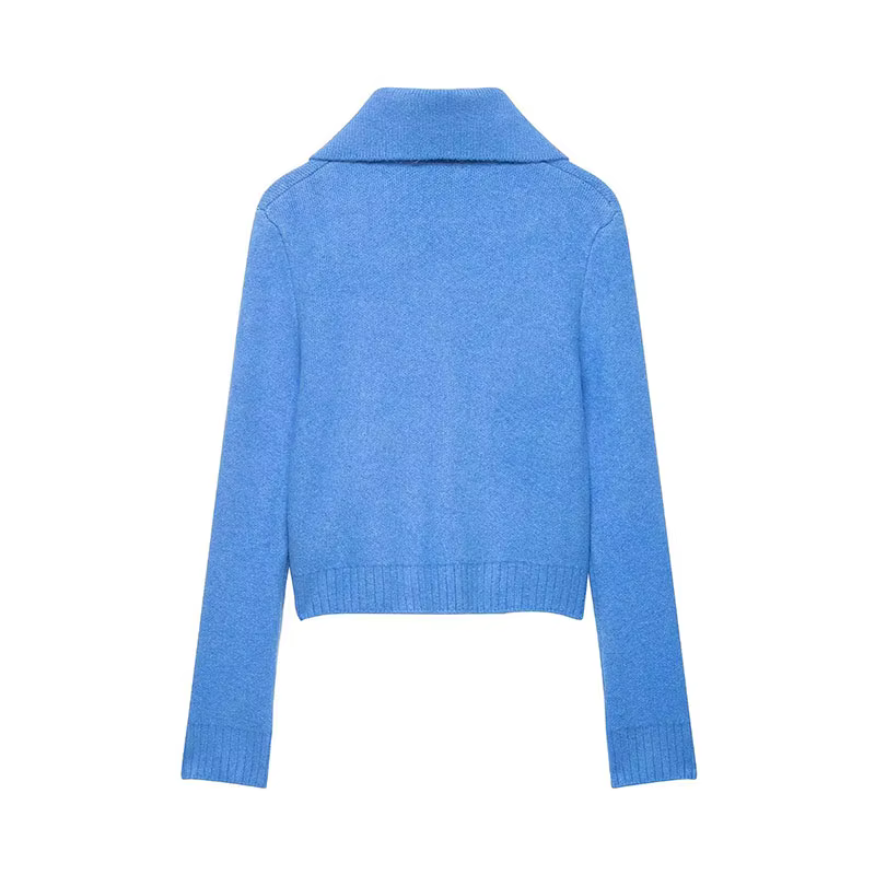 Nlzgmsj Nouvelle collection Printemps 2026 Cardigan ouvert en maille pour femme, couleur unie, à col