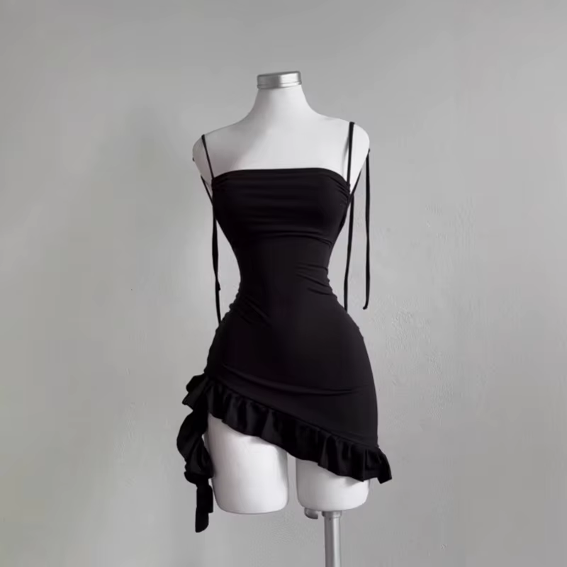 2025 Sexy sans manches dos nu Mini robe femmes été Europe amérique à lacets robes moulantes haute ru