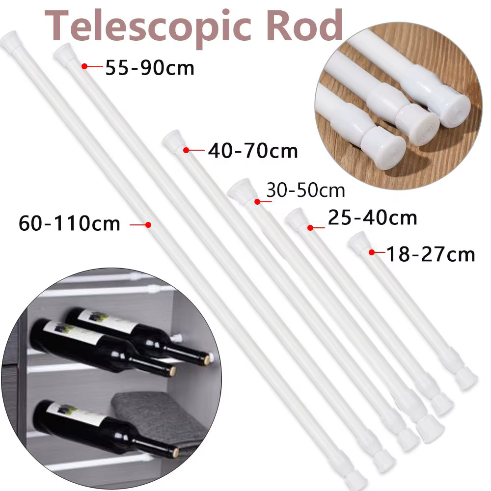 Poteau télescopique pour rideau, bâtons extensibles, multi-usages, à ressort, plus récent filet, ten