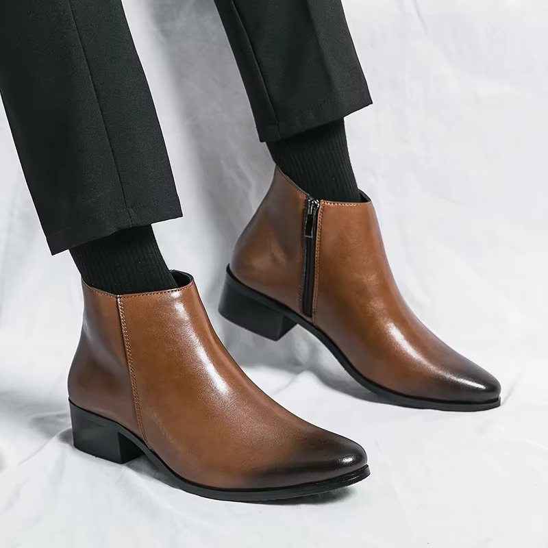 Bottines classiques en cuir noir pour hommes et femmes, style britannique, bout pointu, bottes Chels
