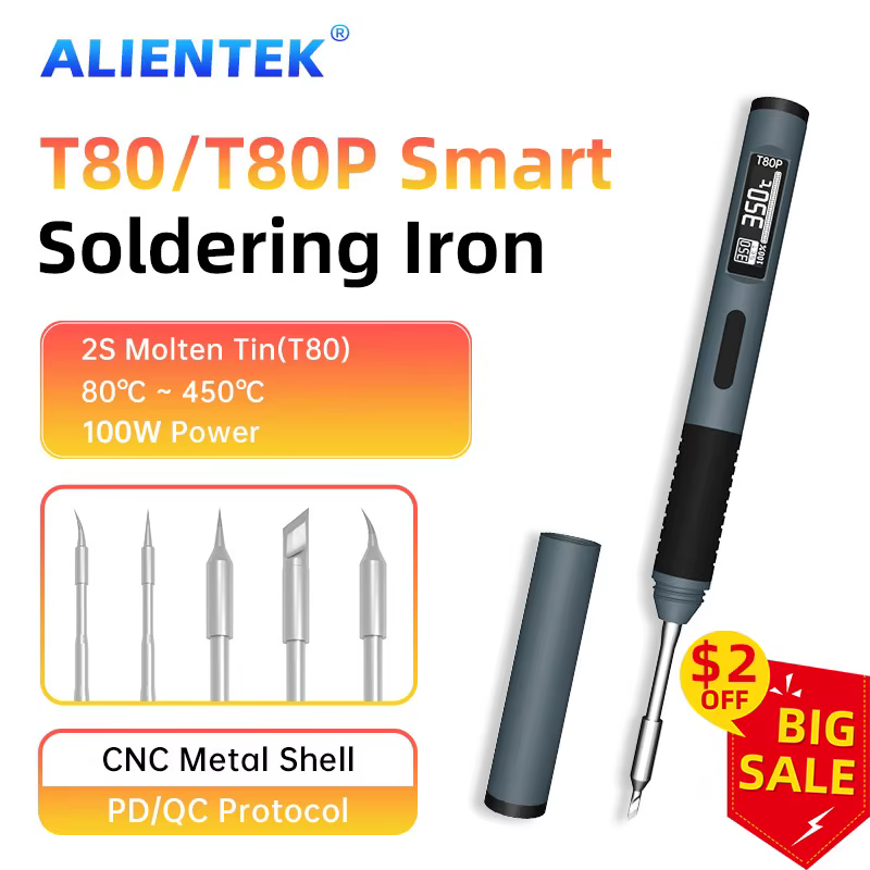 ALIENTEK T80 T80P fer à souder intelligent PD 65W QC température constante réglable Portable Kit de