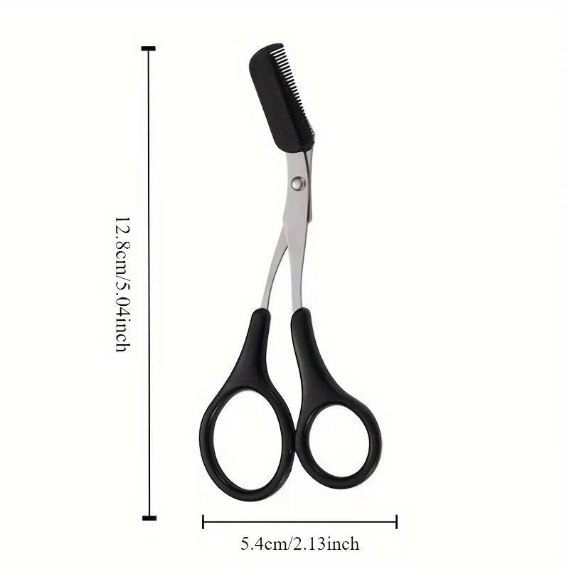 Ciseaux de coupe de sourcils en acier inoxydable avec peigne, outil de maquillage sûr pour couper le