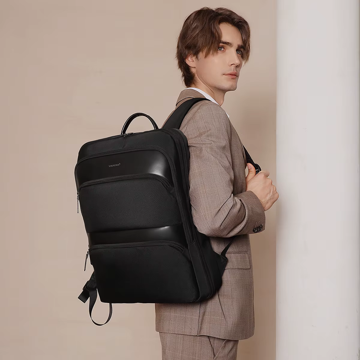 Tigernu sac à dos extensible hommes sacs minces pour hommes sac à dos de voyage étanche mâle 15.6 po