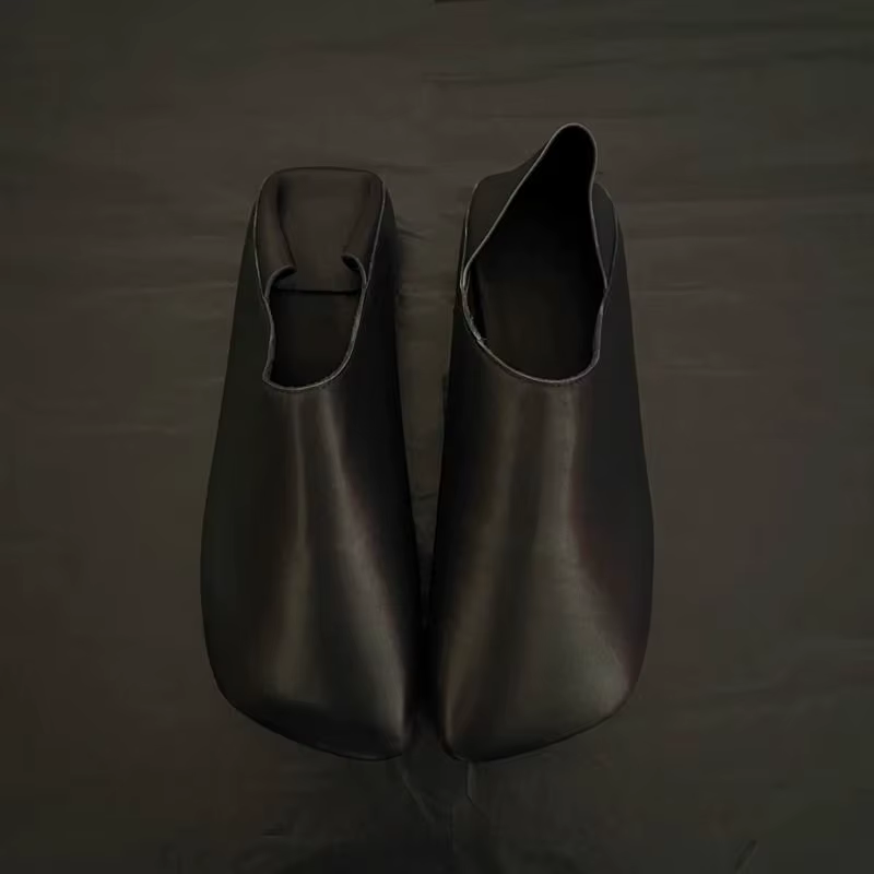 Birkuir bout carré talon plat femmes sandales bout fermé chaussures en cuir véritable sans lacet moc