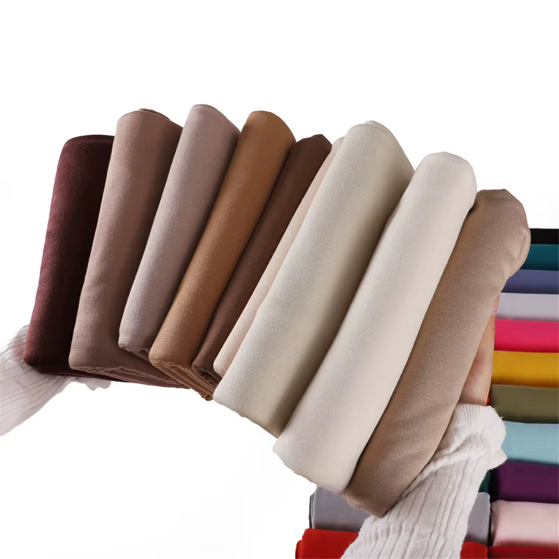 80*180 cm Modal rayonne coton musulman Jersey Hijab femmes couleur unie écharpe Ramadan Long châle p