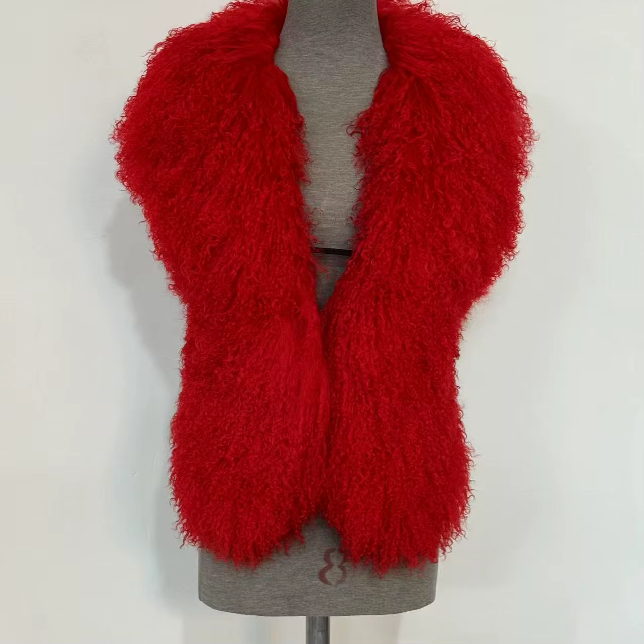 Gilets à col en V profond pour femmes, veste dos nu, haut moelleux, manteau à licou en fourrure mong