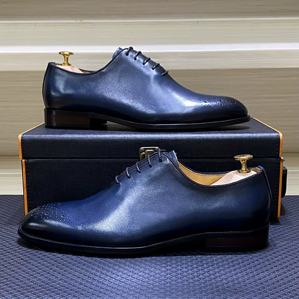Chaussures provoqué faites à la main en cuir véritable pour hommes, style italien classique, coupe c