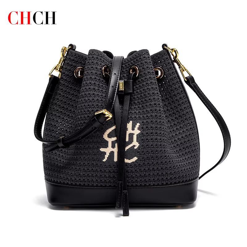 CHCH sac seau femme printemps nouveau tissu épissage conception sac à main Style vacances sac à band