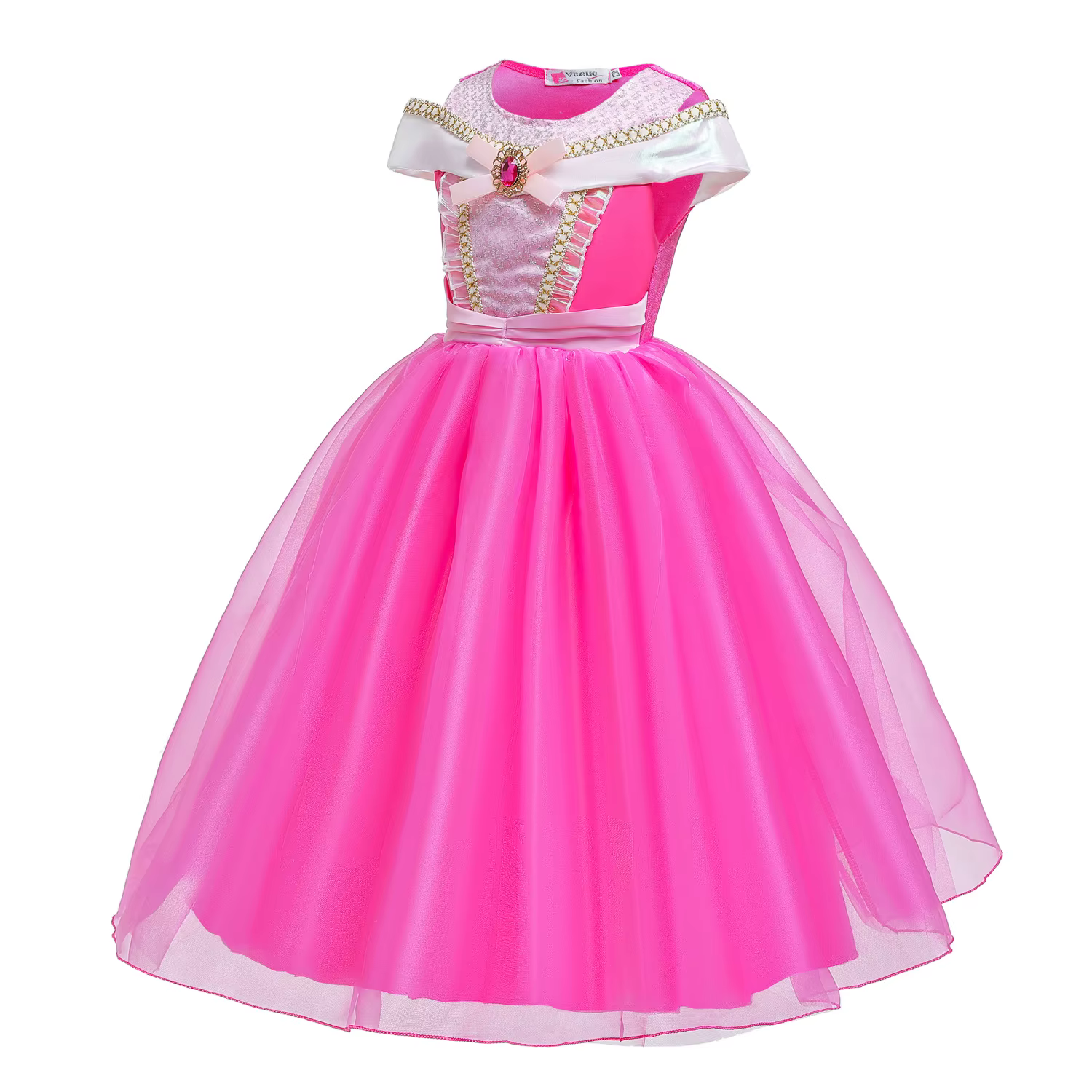 Robe de princesse rose aurore à manches courtes pour filles, été 2026, pour fête d'anniversaire, rob
