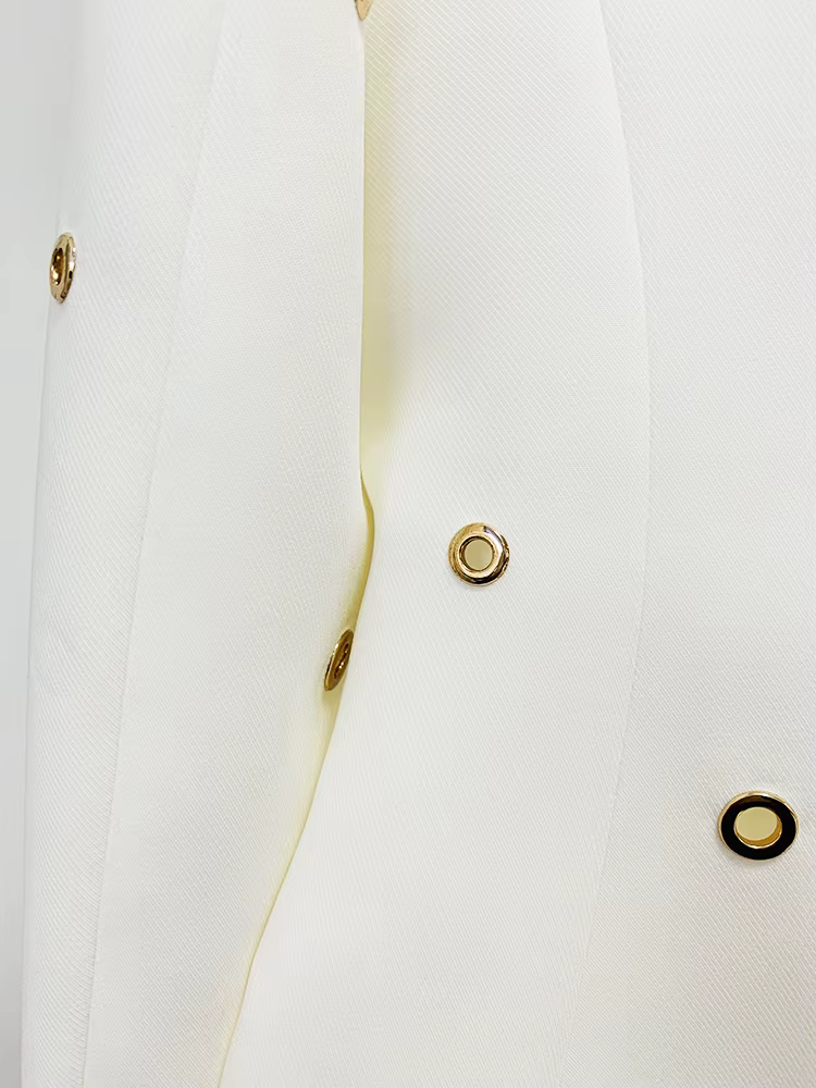 HIGH Calls ALITY2025-Ensemble de Blazer et Pantalon Slim Fit pour Femme, Bouton Unique, Oeillet, Rev