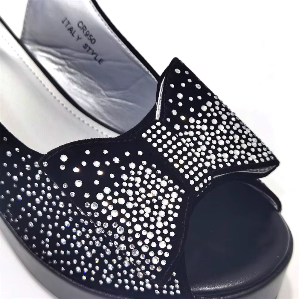 Talons Carrés avec Plateforme pour Femme, Ensemble de Chaussures et de Sacs Africains, Escarpins en