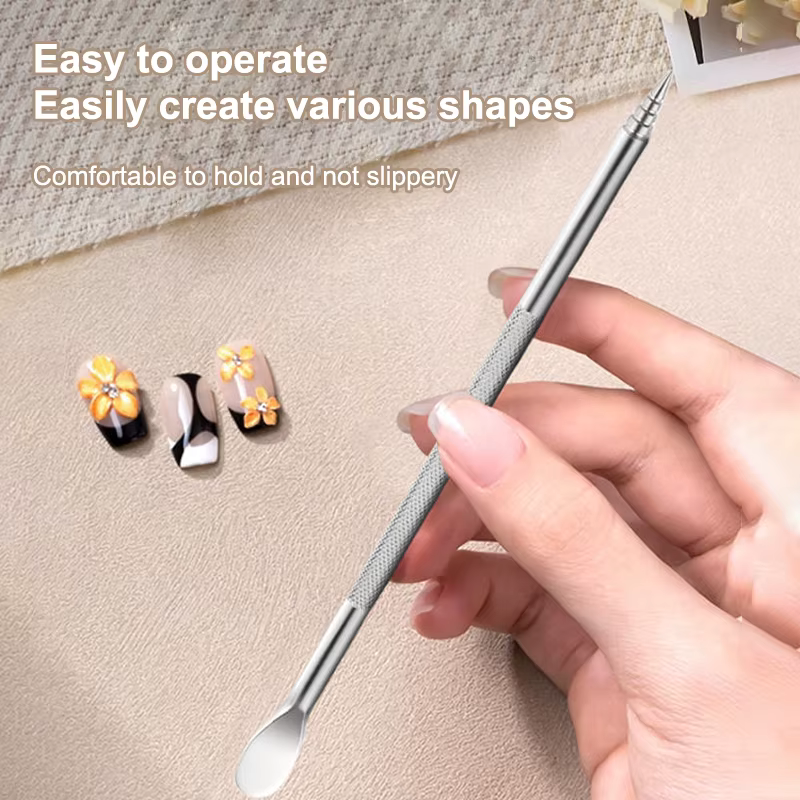 Stylo sculpté à Double extrémité pour Nail Art, 12.5cm, mélange multifonction de vernis Gel, stylo c