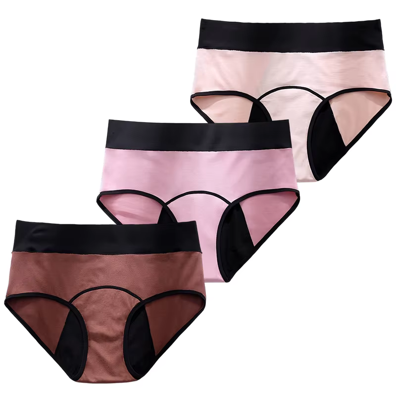 Lot de 3 culottes menstruelles pour adolescentes, anti-fuites, flux abondant, culottes hygiéniques s