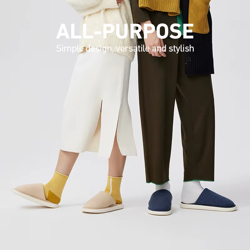 UTUNE-Pantoufles d'NikChaudes et Simples en Peluche pour Homme et Femme, Chaussures de Maison, Non A