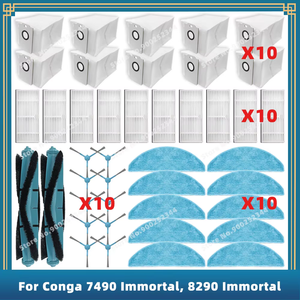 Pièces de Rechange Compatible pour Cecotec Conga 7490 Immortal / 8290 Immortal / Kabum Smart 900 Acc