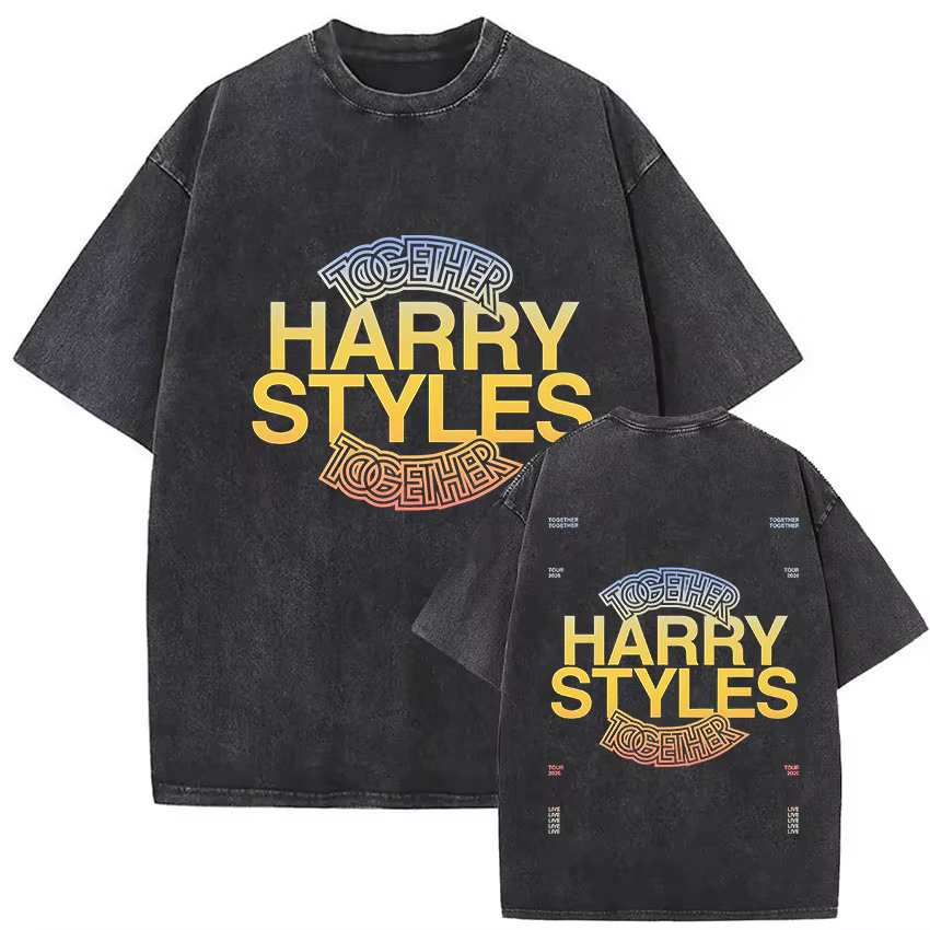 T-shirt vintage délavé Harry Styles « Together » Tour 2026 pour hommes et femmes, mode pop musicale,