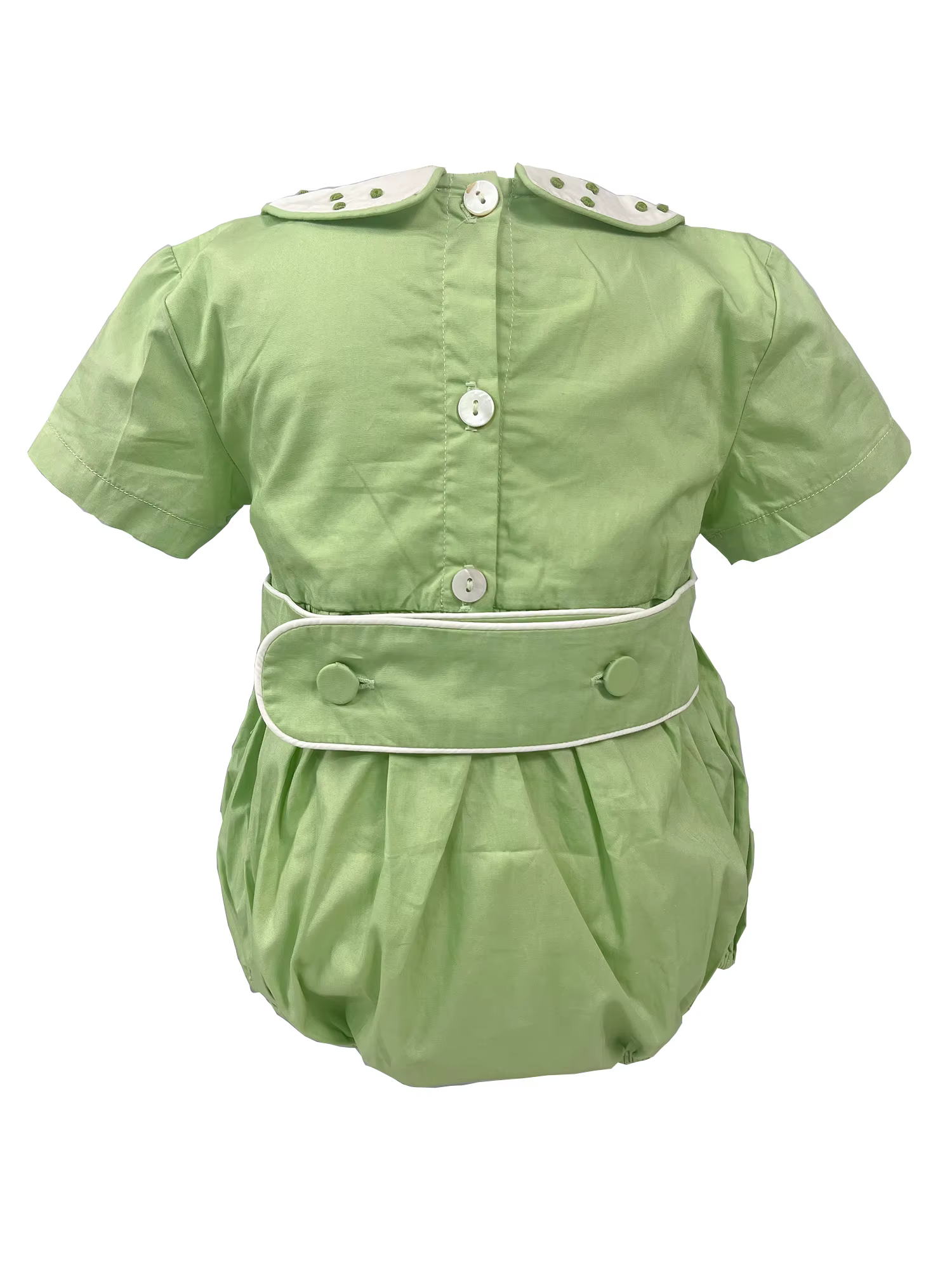 Robe à smocks faite à la main avec broderie, vêtements d'été en coton vert, vêtements de performance
