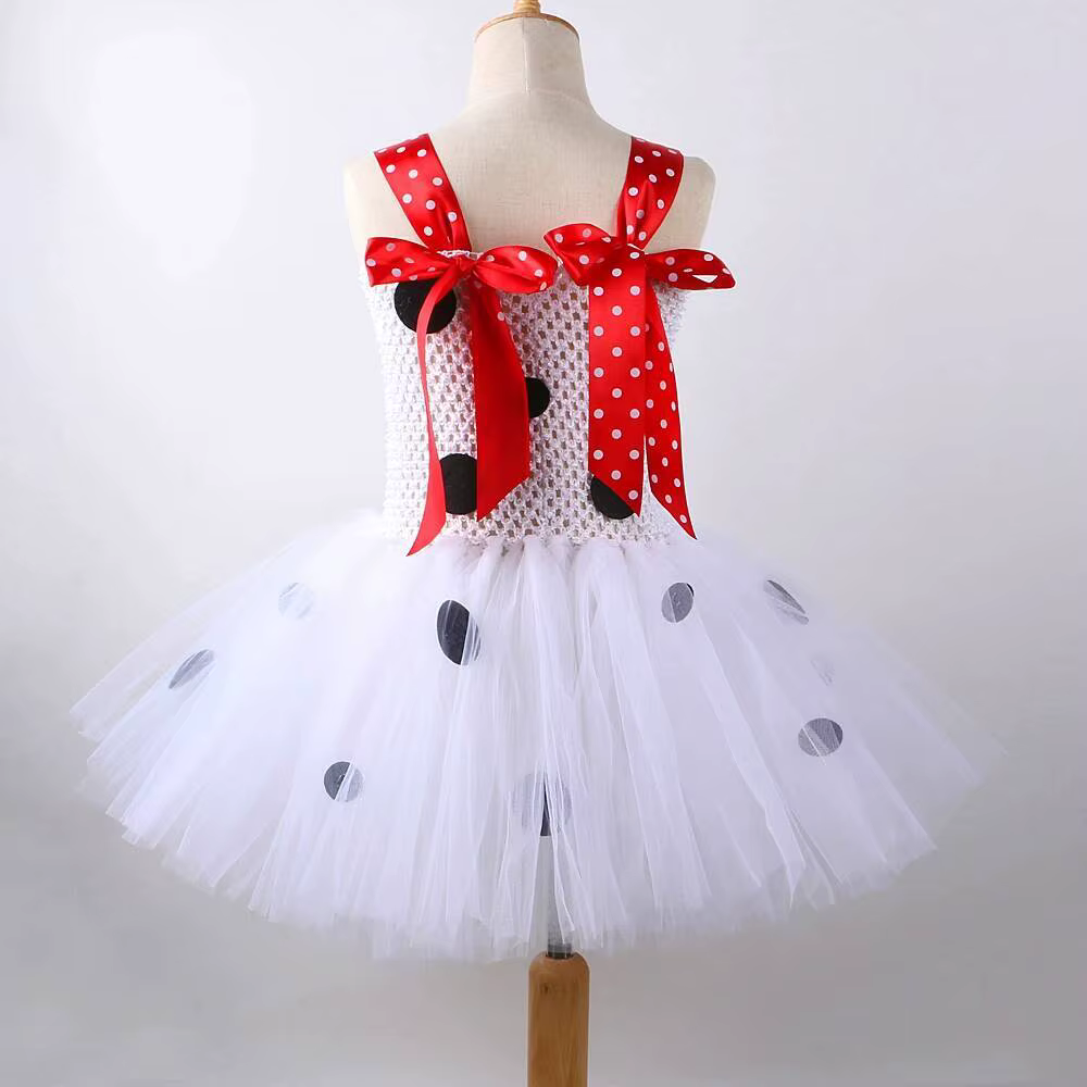 Costumes de chien dalmatien blanc pour bébés filles, robe Tutu de chiot tacheté pour enfants, tenue 