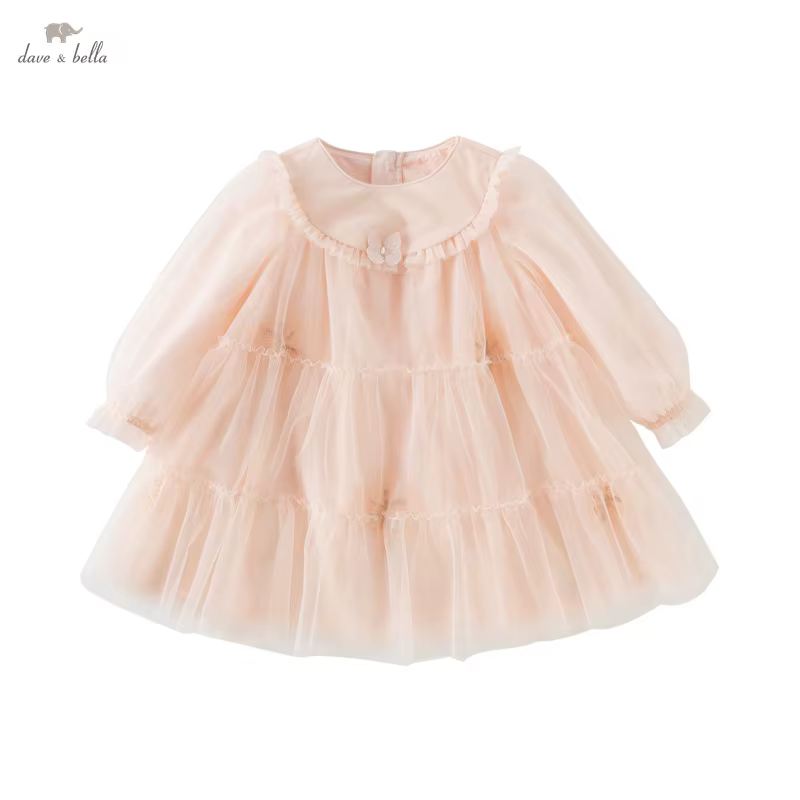 Dave Bella – robe de princesse en maille pour filles, nouvelle collection printemps 2021, breloque p