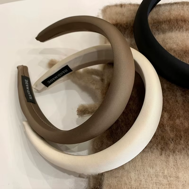 Bandeau de sauna en éponge de satin rétro pour femmes, document solide, tempérament français élégant