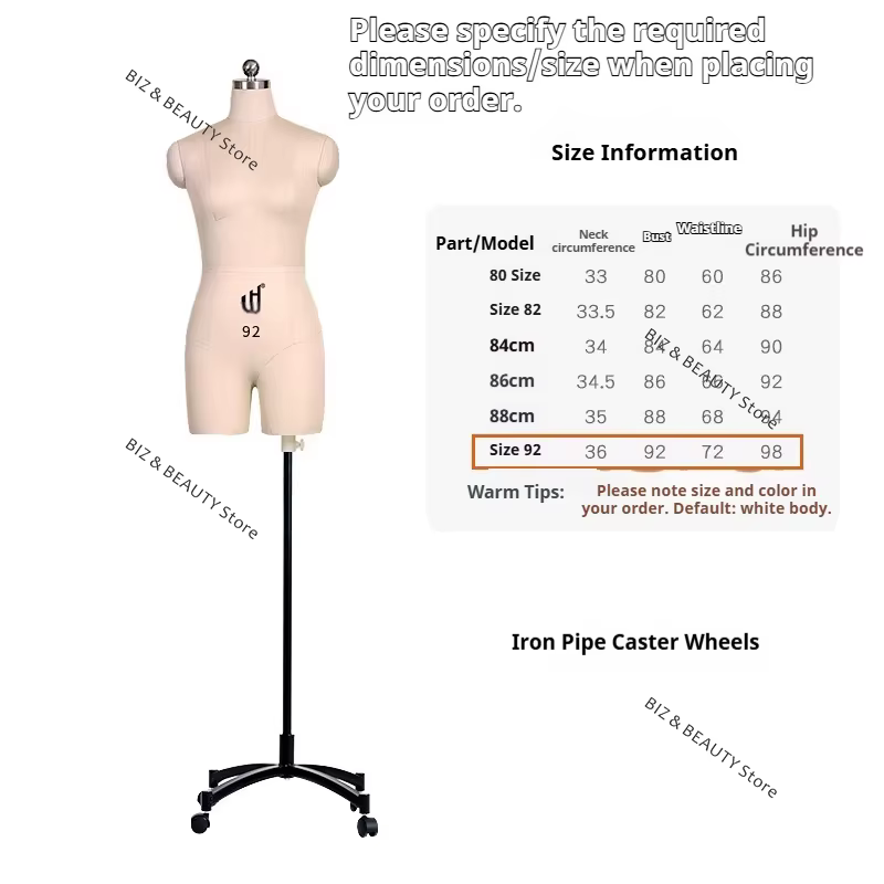 Mannequin de Couture Femme Demi-Corps avec Jambes pour le Drapage Tridimensionnel, la Conception de