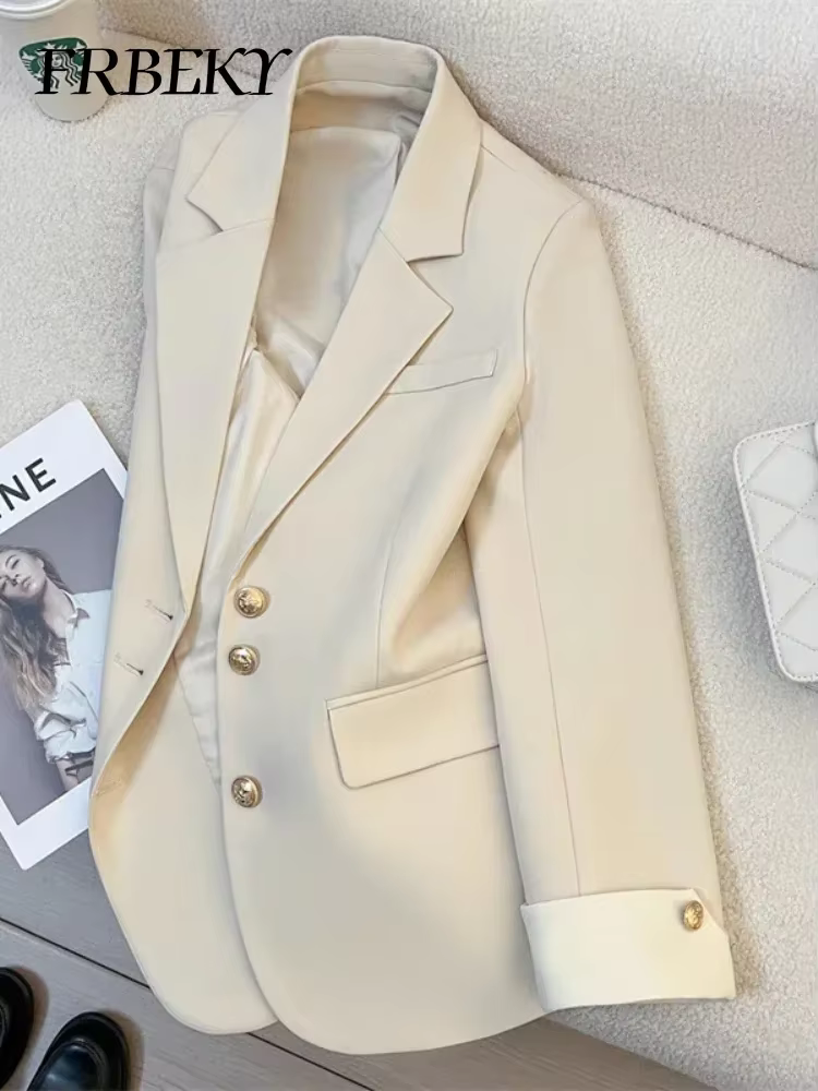Blazer femme mode coréenne printemps automne nouvelle couleur unie costume veste loisirs tempérament