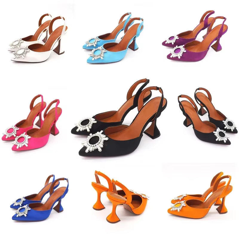 Baotou – sandales à talons hauts et bout pointu pour femmes, chaussures simples, avec boucle solaire