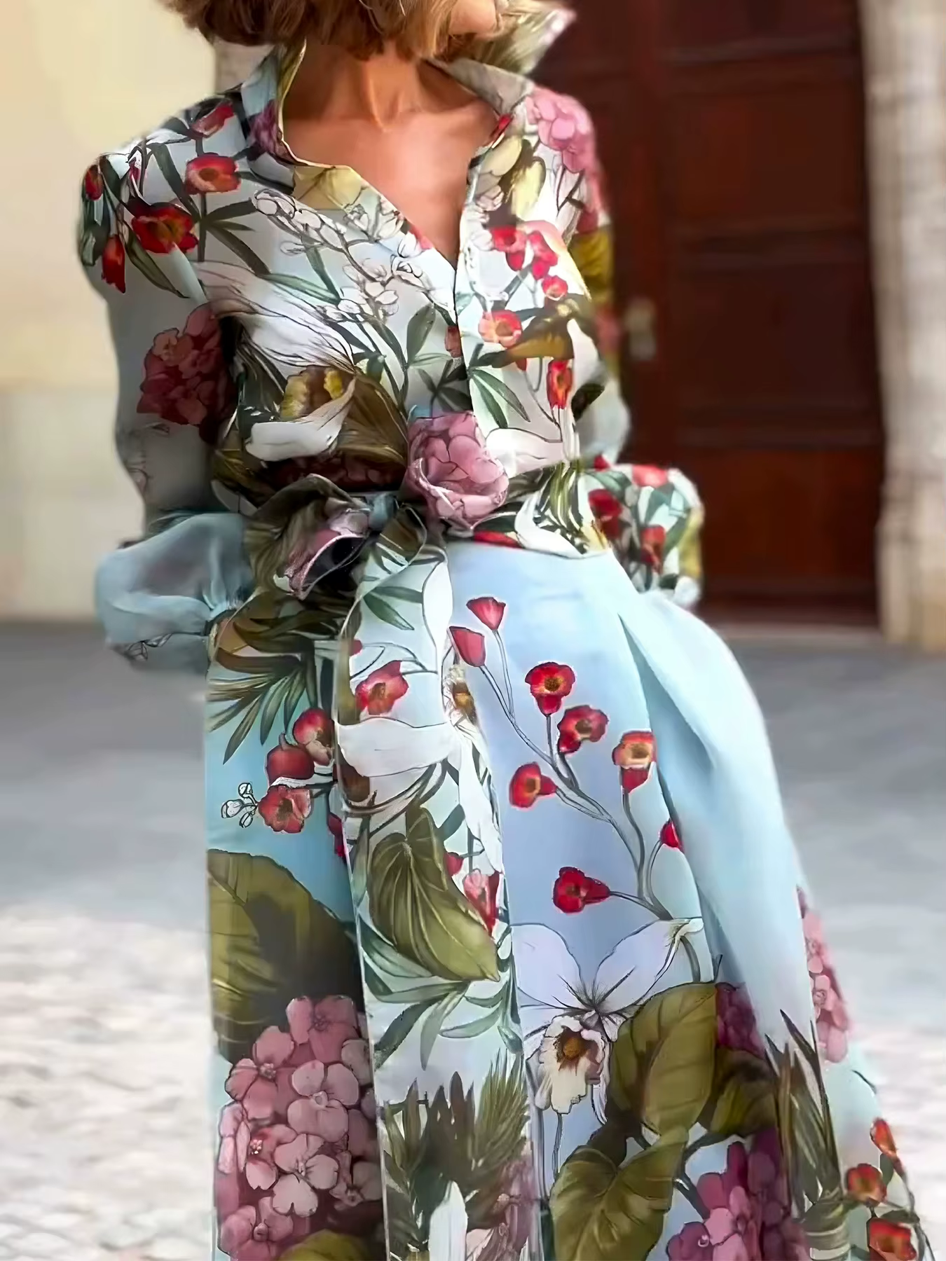 Nouveau style d'automne et d'hiver, style de vacances élégant et romantique, ensemble deux pièces de