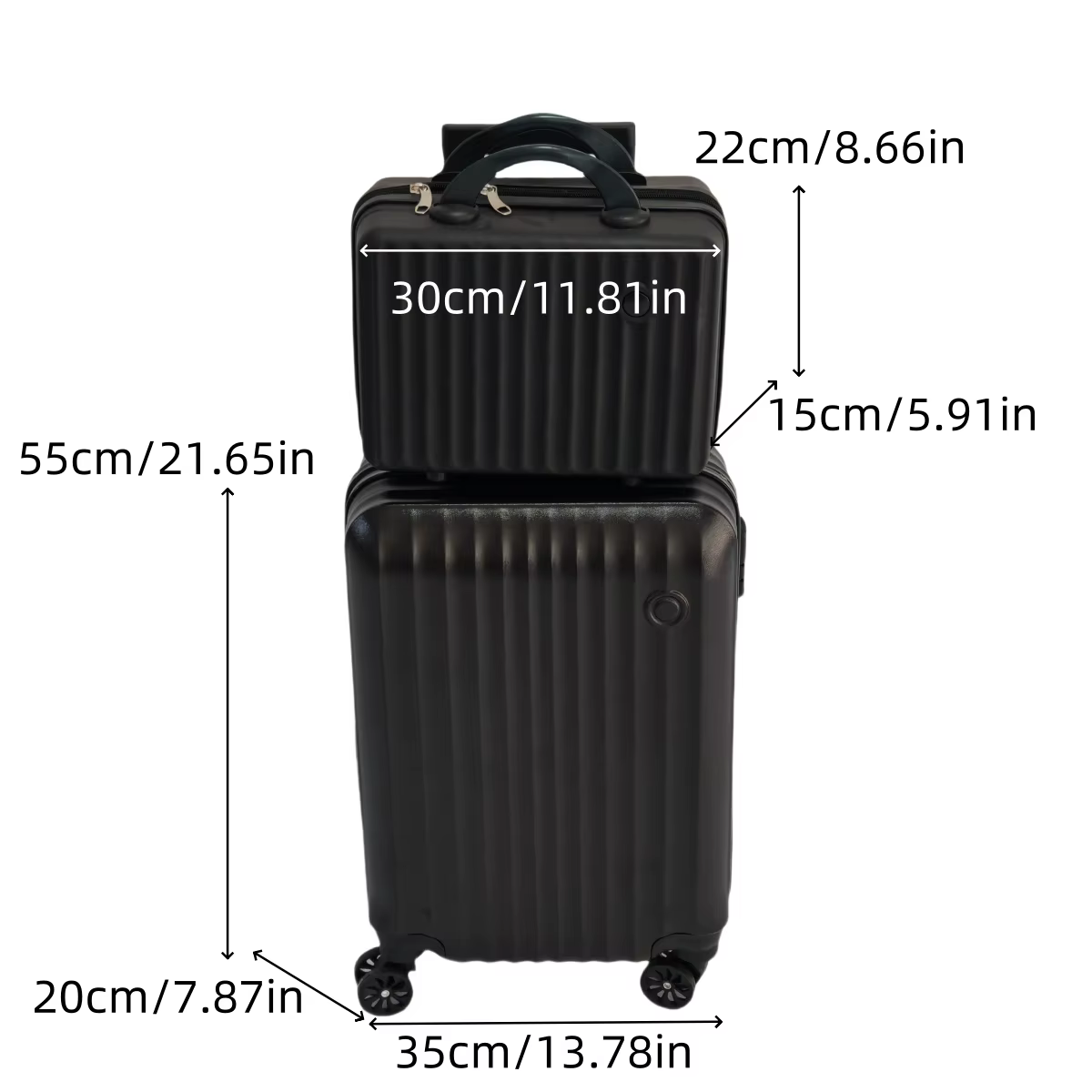 Ensemble de 2 pièces, boîtier de chariot de 20 pouces et combinaison de valise de 14 pouces, roues u