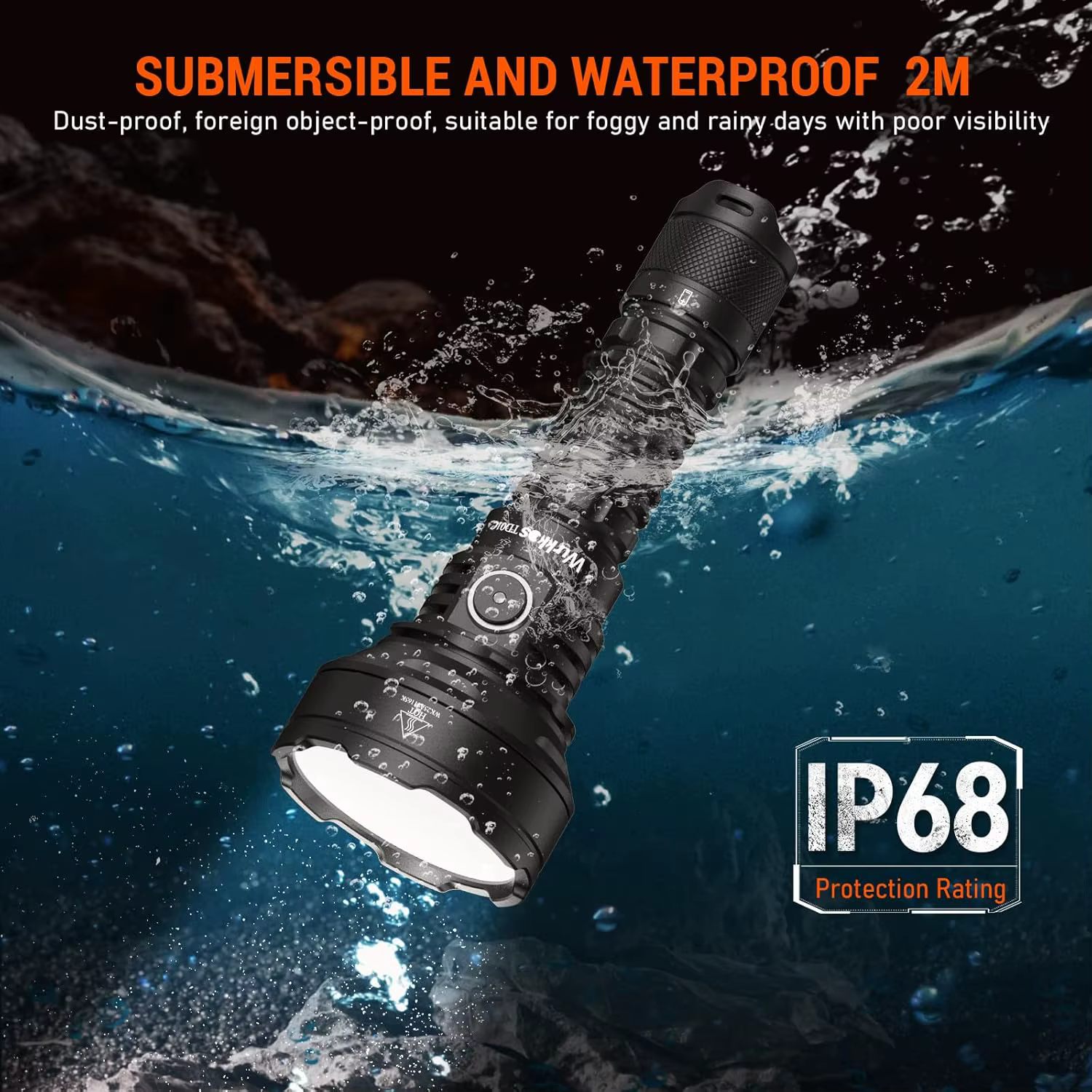 Lampe torche tactique Wurkkos TD01C, rechargeable par USB, 1800 lumens, portée ultra-longue, idéale