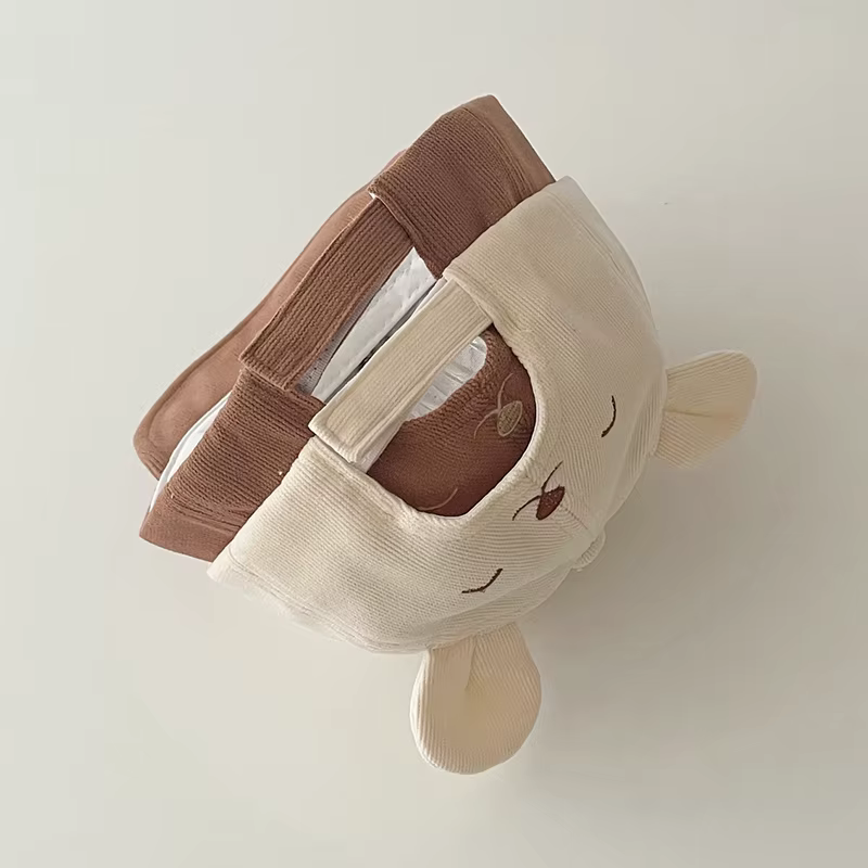 Dessin animé ours oreille bébé canard langue casquette solide coton enfants doux bord casquette de b