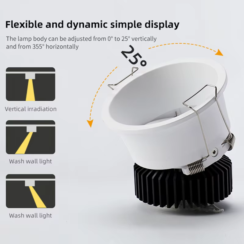 Downlight encastré Anti-éblouissement à intensité variable 7w 9w 12w 15w, projecteur Led rond de pla