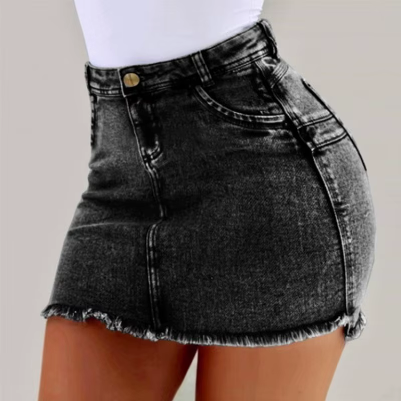 Mini-jupe en jean sexy et chic, moulante, nouvelle collection été, longueur courte, en jean de coton