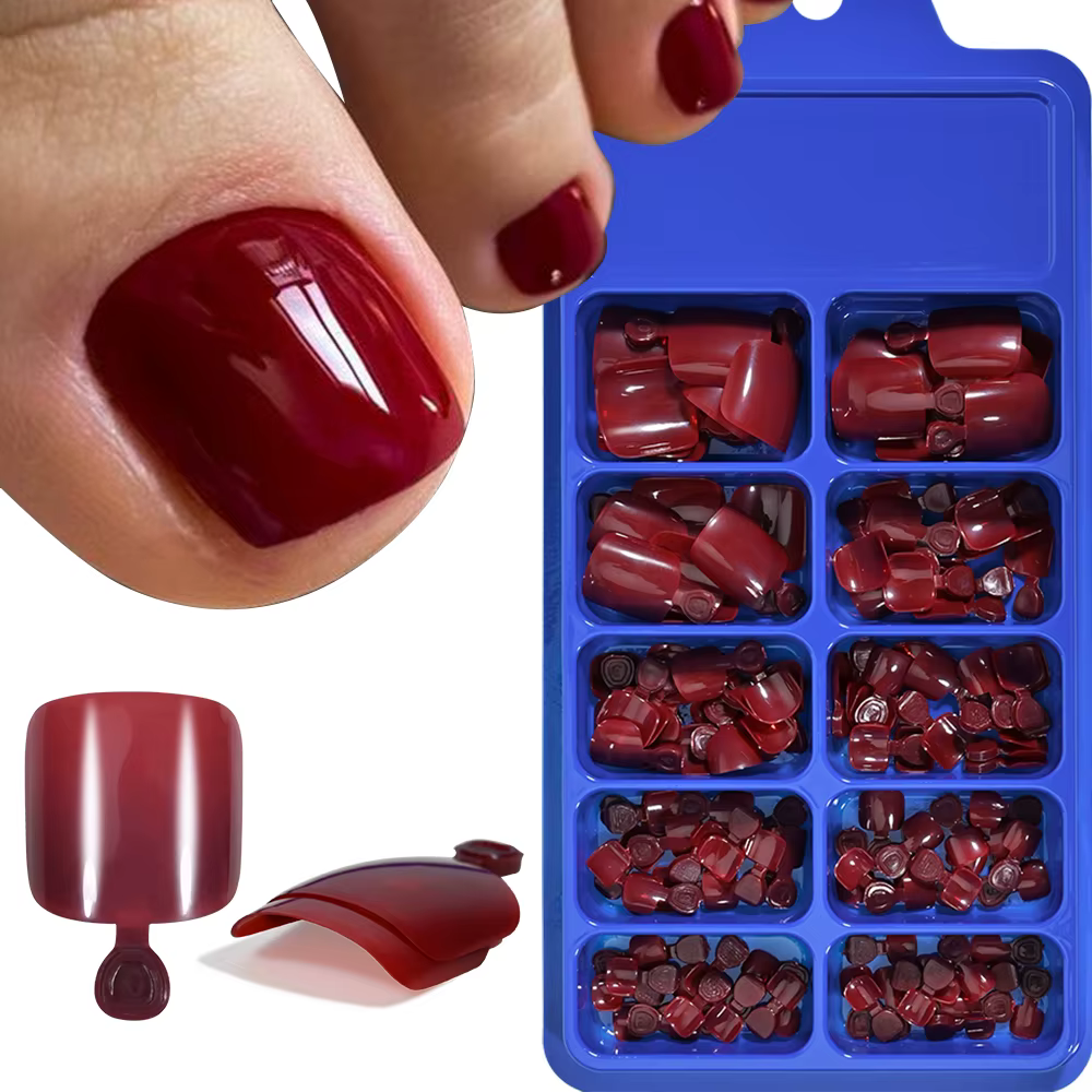 100/120 pièces faux ongles français court carré couverture complète faux ongles d'orteil acrylique r
