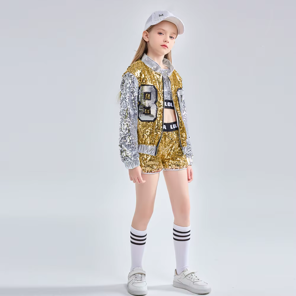 LOLParquet-Costume de brevà Paillettes pour Bol, Robes de brevJazz Hip Hop, Tenues Modernes de Phtal