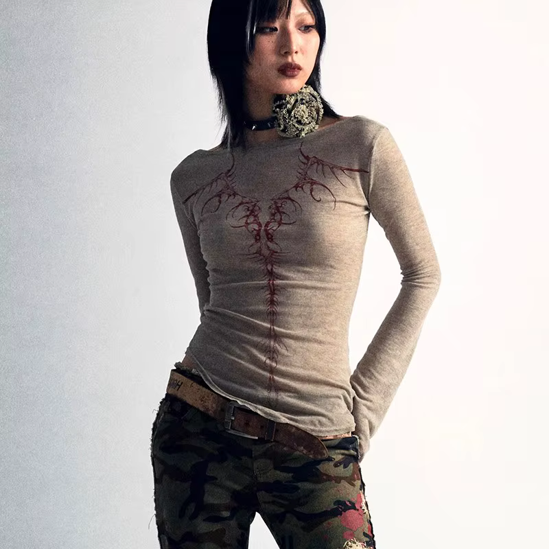 Karrcat-T-shirt Punk Irrégulier Gothique Y2k, Streetwear, Esthétique Grunge avec Espèce Y-Vintage, T