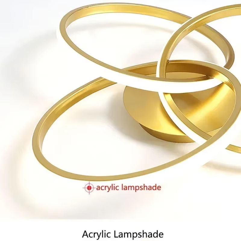 Plafonnier LED Moderne en Acrylique à Intensité Réglable, Luminaire d'NikDisponible en Noir, Blanc e