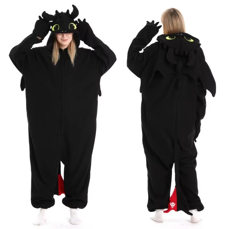 Pyjama Onesie Dragon sans dents pour adulte, combinaison Animal, comment entraîner, unisexe, vêtemen