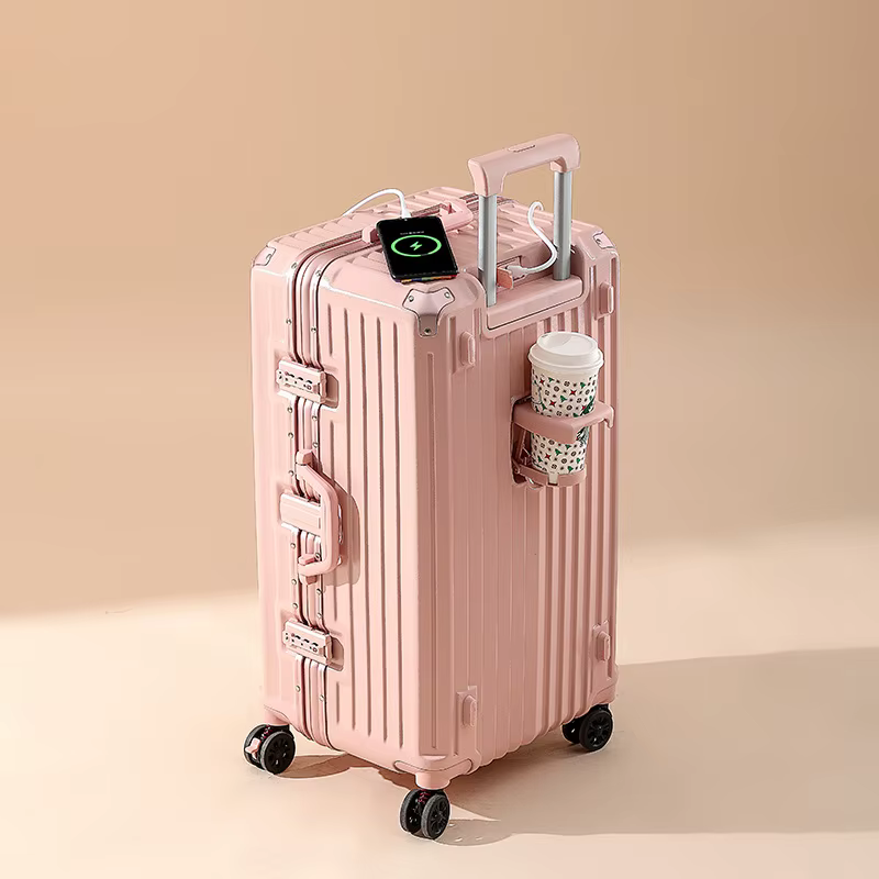 Ensemble de bagages durables de grande capacité pour hommes, valise avec chargeur USB, bagage à main